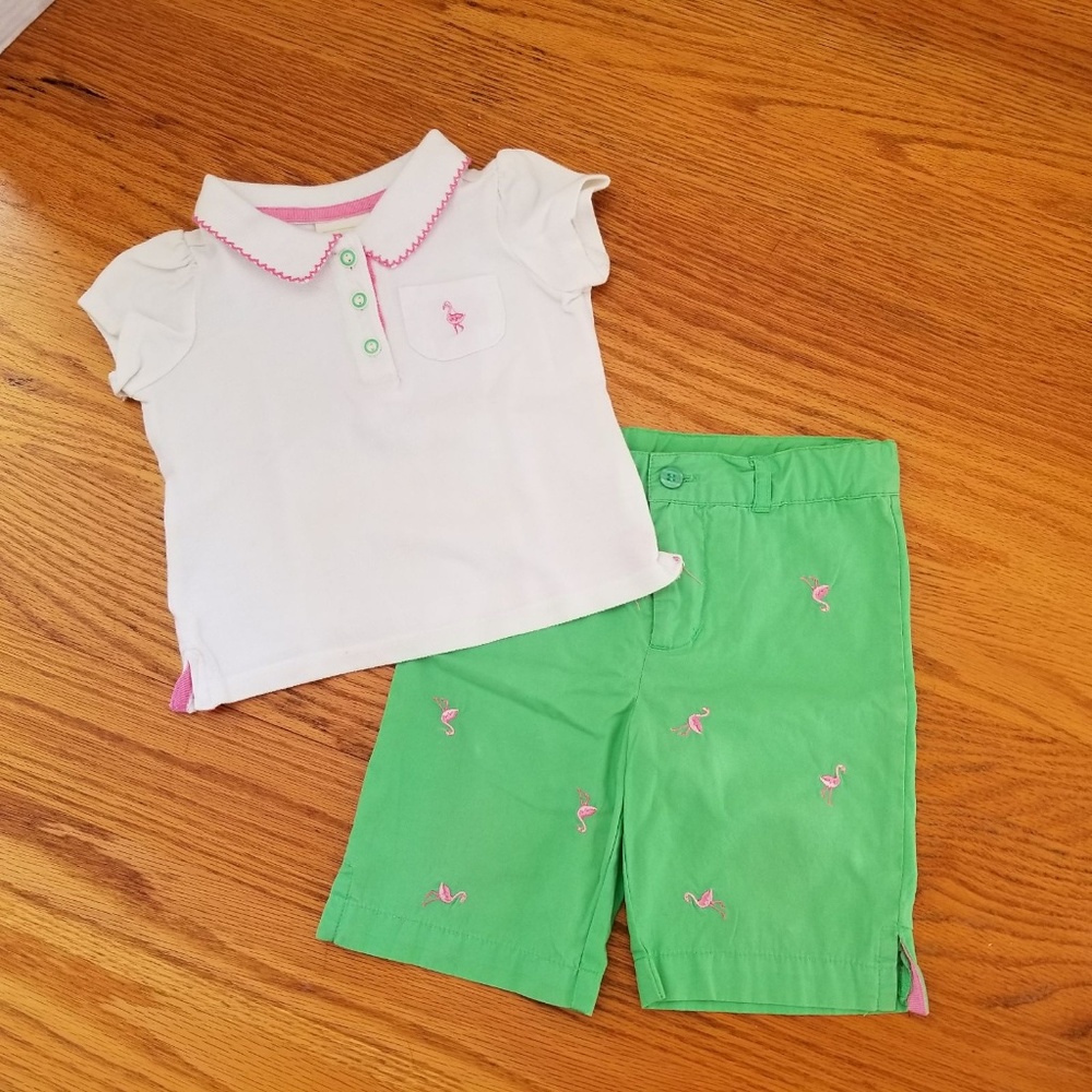 Jillian's Closet Polo Pants Pink Flamingo Outfit
